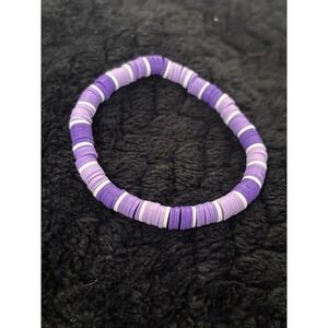 Colorful Purple/white Clay Bead Bracelets